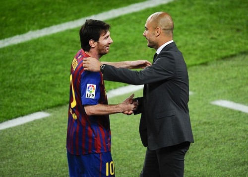 Guardiola med Messi i Barcelona