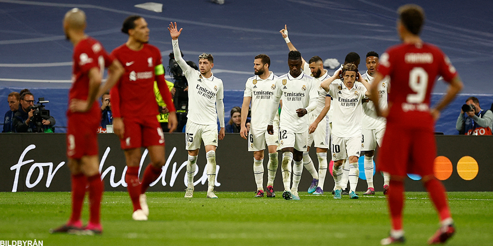 Real Madrid firar ett mål mot Liverpool